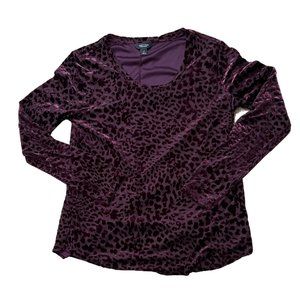 Vera Wang Burn-Out Animal Print Top-
